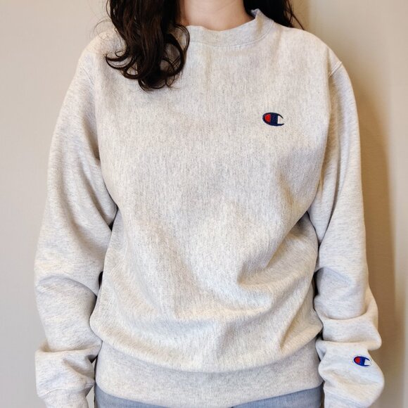 Champion Crewneck Gray Reverse Weave Sweatshirt Small - Picture 1 of 7